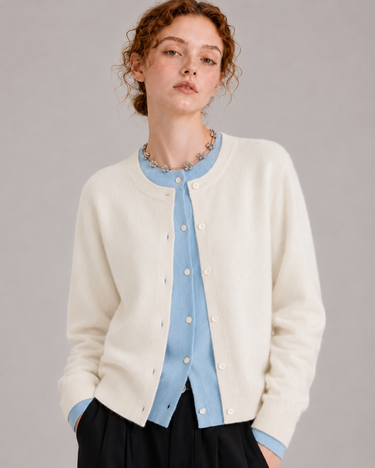 95% Australian Merino Wool 5% Cashmere blend Cardigan