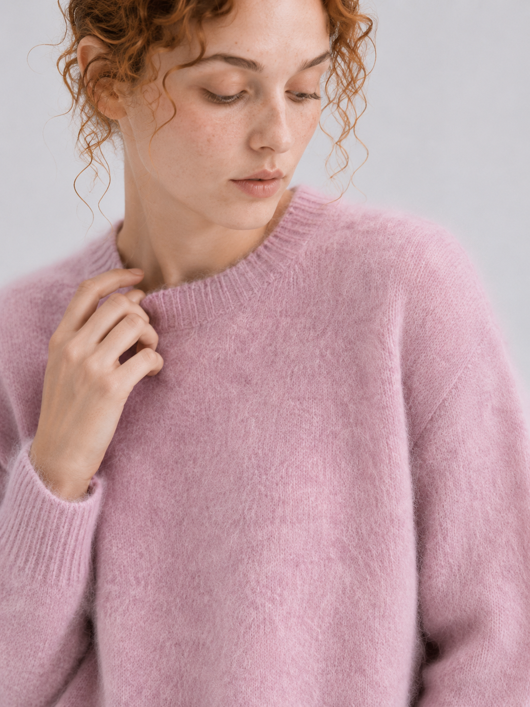 Brushed  87.7% Wool, 6.6% Cashmere, 5.7% Silk Crew-Neck Jumper
