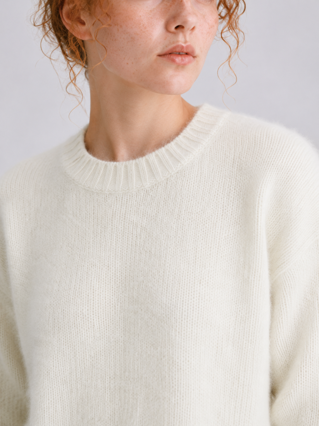Brushed  87.7% Wool, 6.6% Cashmere, 5.7% Silk Crew-Neck Jumper
