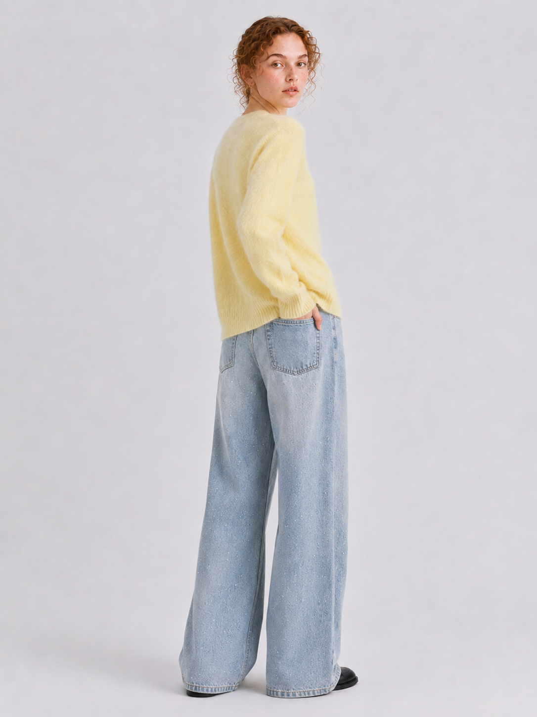 Brushed  87.7% Wool, 6.6% Cashmere, 5.7% Silk Crew-Neck Jumper