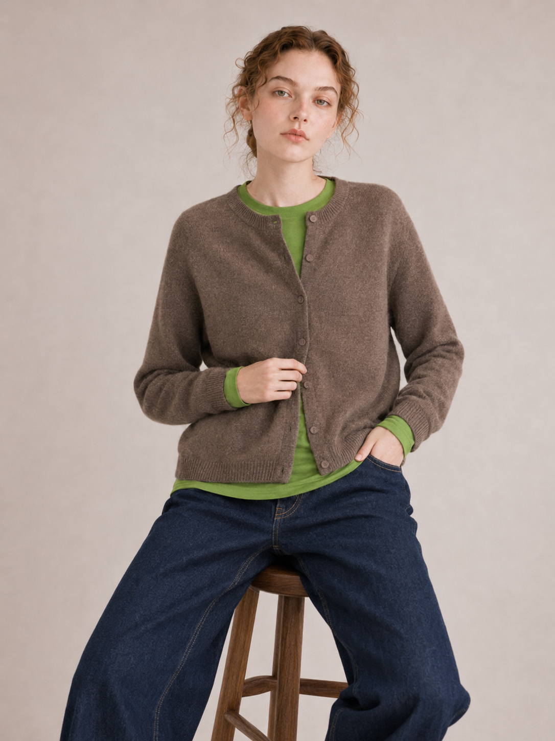 95% Australian Merino Wool 5% Cashmere blend Cardigan