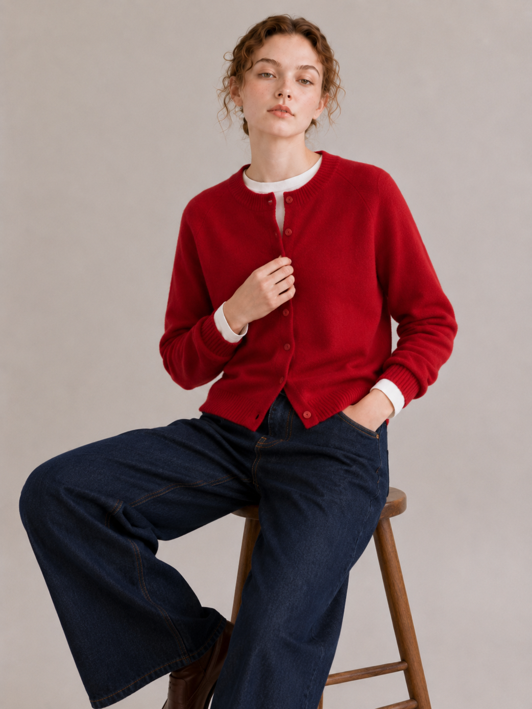 95% Australian Merino Wool 5% Cashmere blend Cardigan