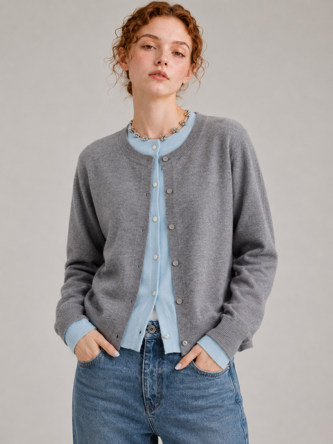 95% Australian Merino Wool 5% Cashmere blend Cardigan