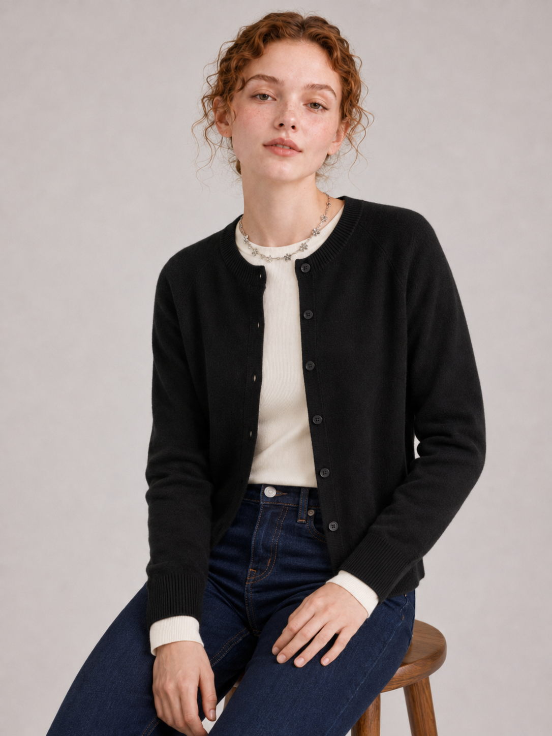 95% Australian Merino Wool 5% Cashmere blend Cardigan