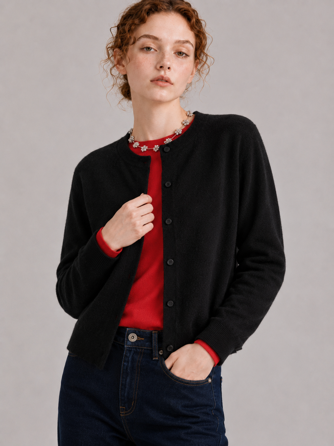 95% Australian Merino Wool 5% Cashmere blend Cardigan