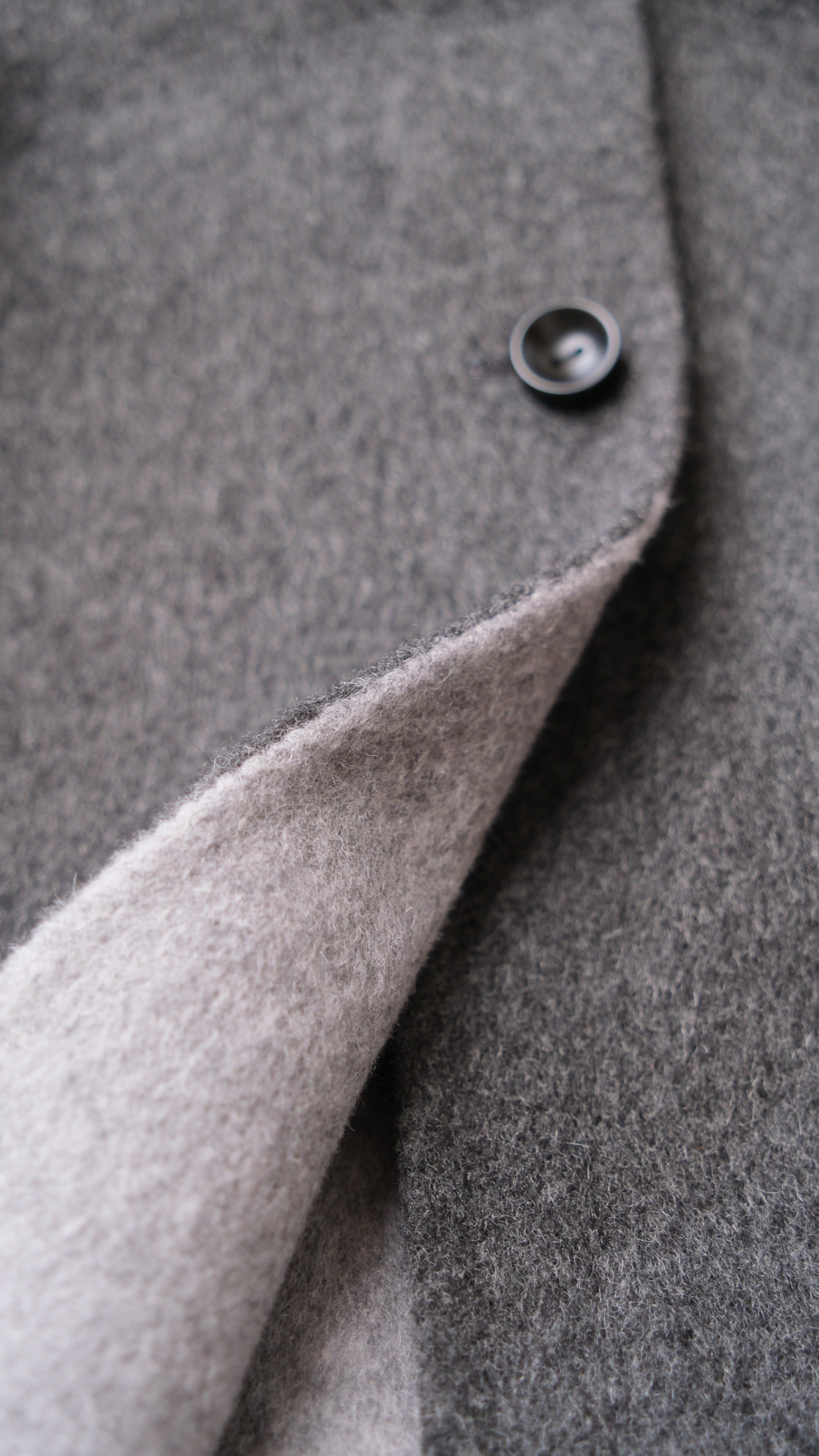 Black/Red, Brown/Dusty pink, Grey/Light grey - Two Tone Maxi Pointed Collar Mid-calf Length 100% wool coat