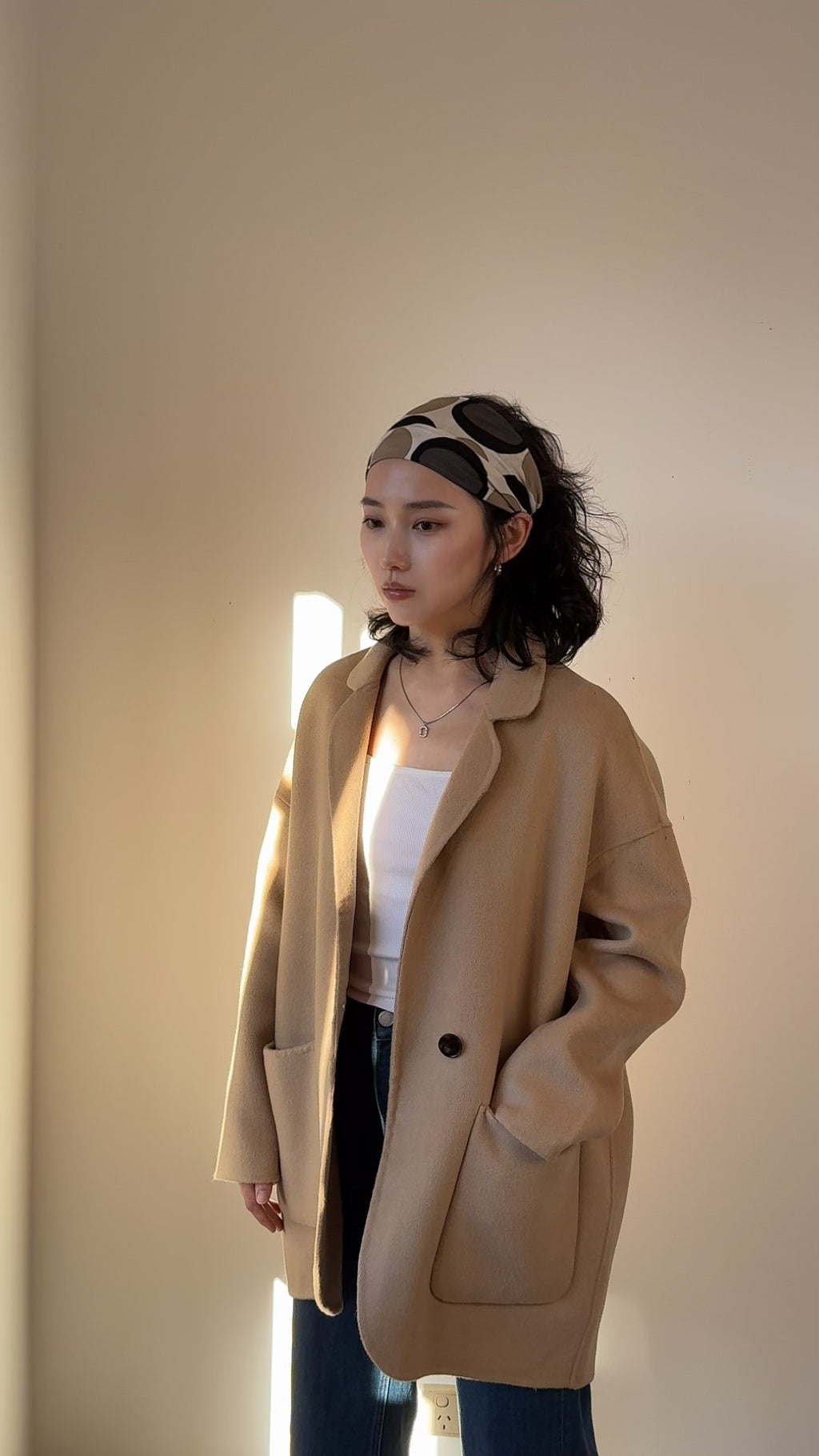 Oversized Wool blazer, Minimalist Boxy Jacket, Relaxed Fit Outerwear