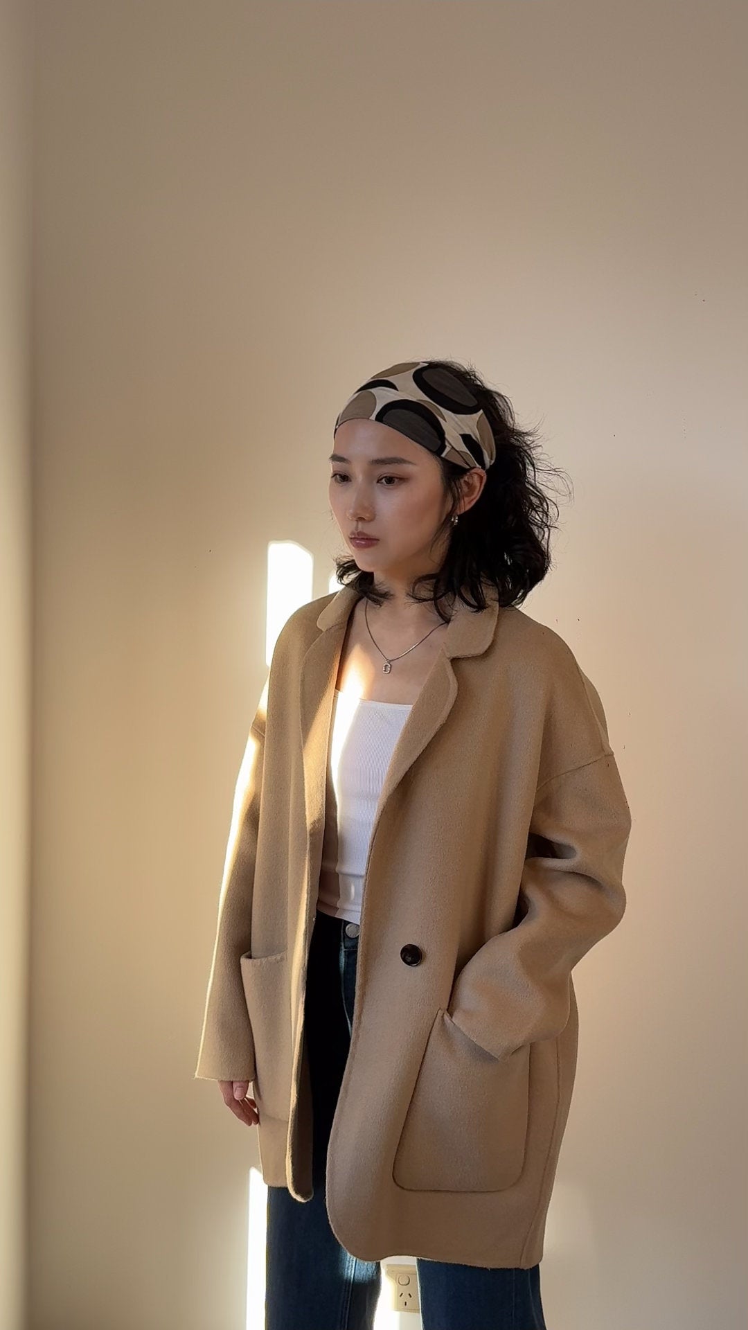 Oversized Wool blazer, Minimalist Boxy Jacket, Relaxed Fit Outerwear