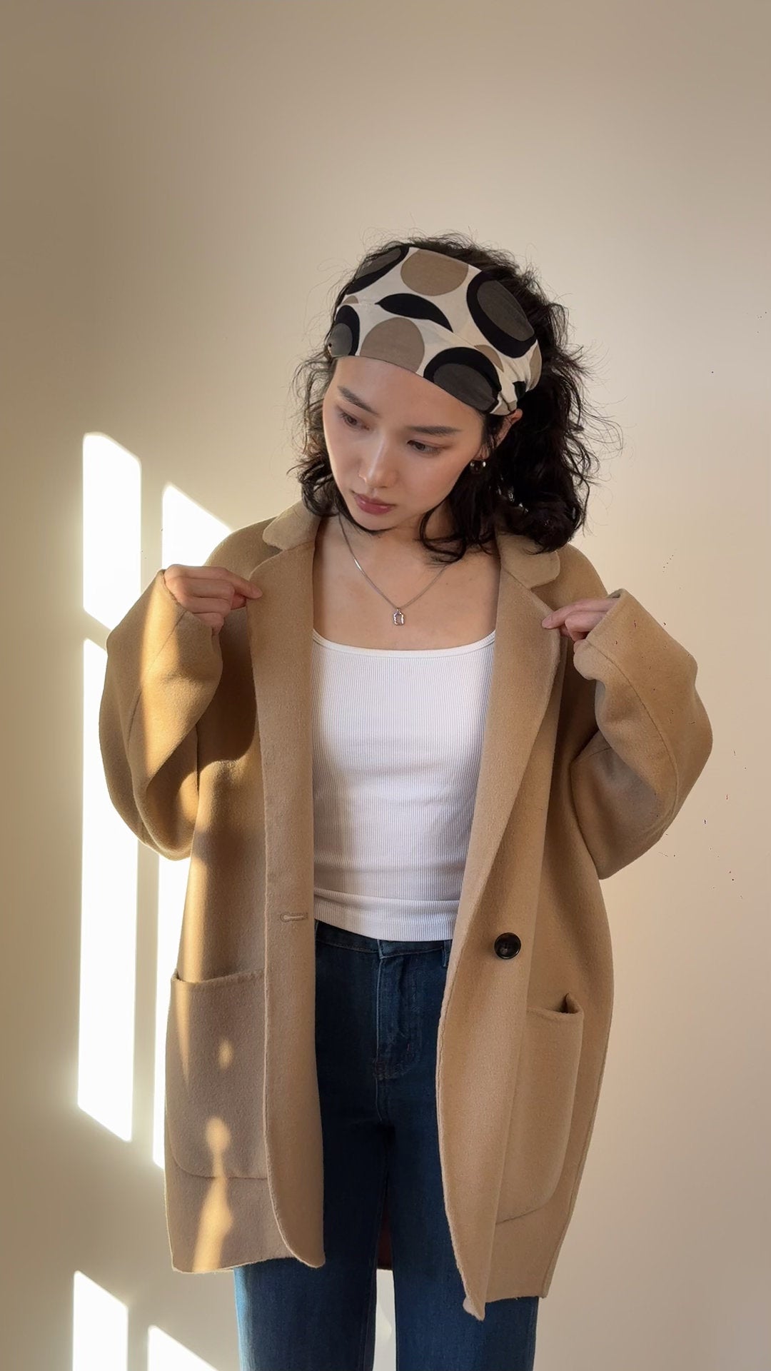 Oversized Wool blazer, Minimalist Boxy Jacket, Relaxed Fit Outerwear