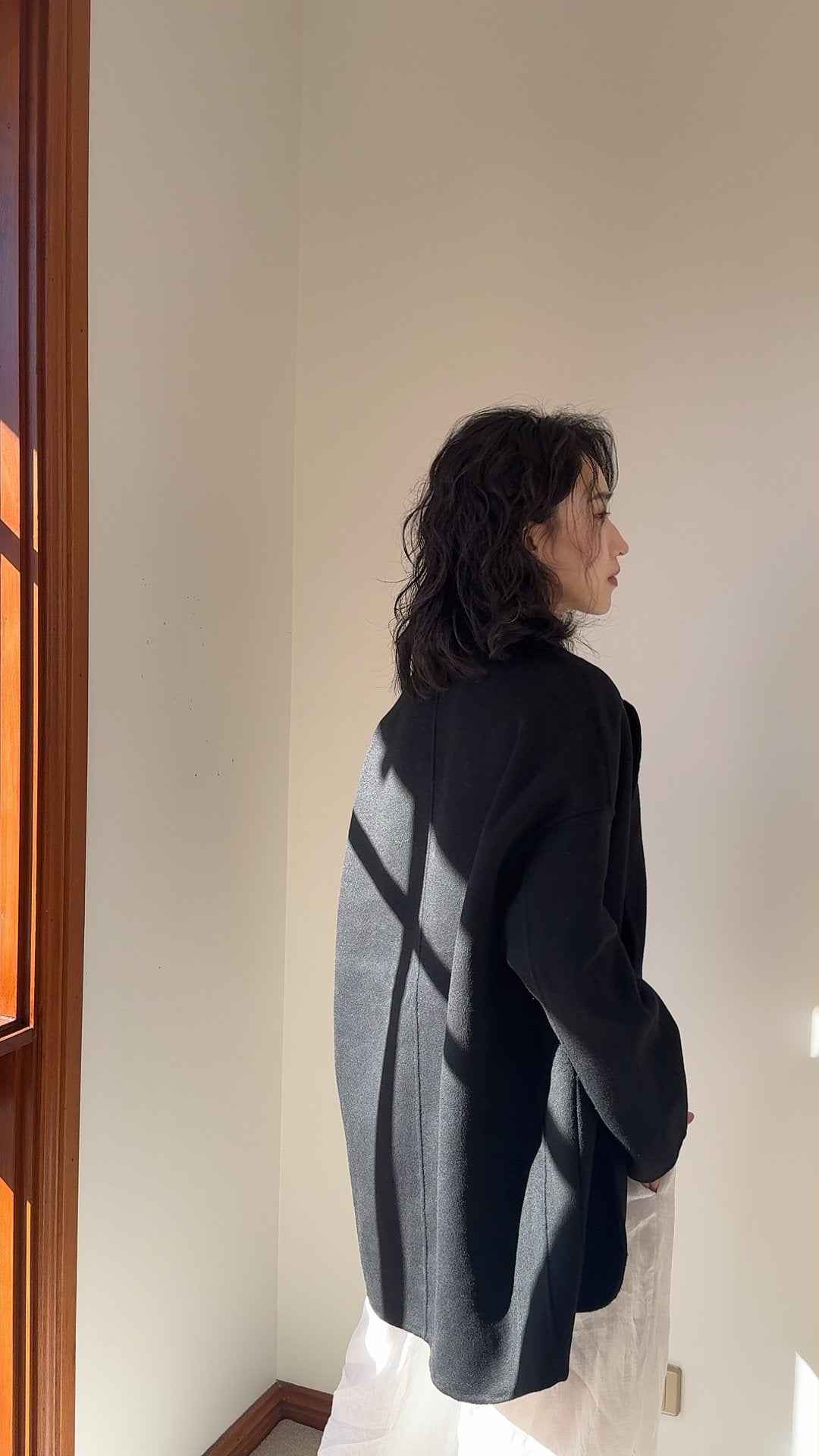 Oversized Wool blazer, Minimalist Boxy Jacket, Relaxed Fit Outerwear