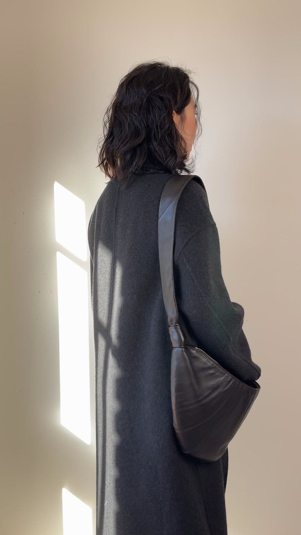 100% Wool Double Breasted Grey Coat Unisex, Oversized Long Tailored Winter Overcoat